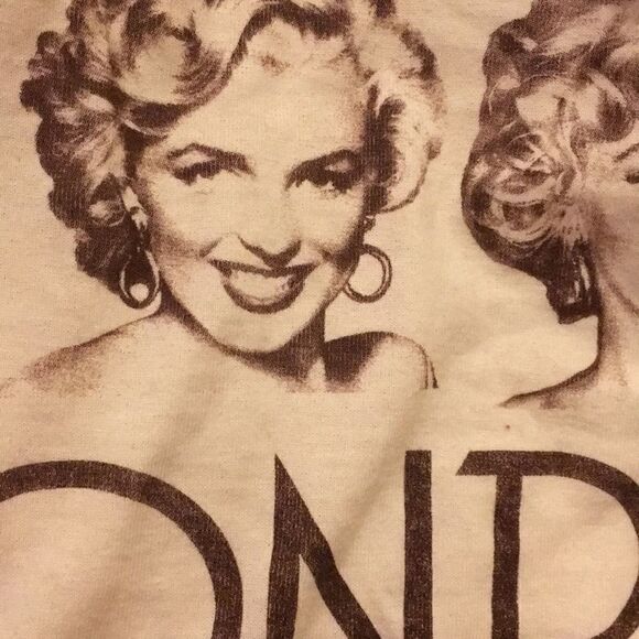 Marilyn Monroe shirt 4 faces brown on off white XL - Picture 2 of 8